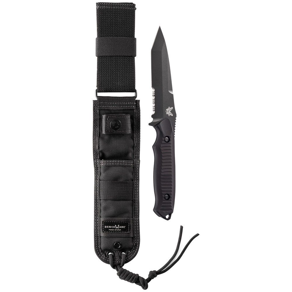 BENCHMADE 141SBK NIMRAVUS Fixed Blade Knife - Tanto, Black Serrated ...